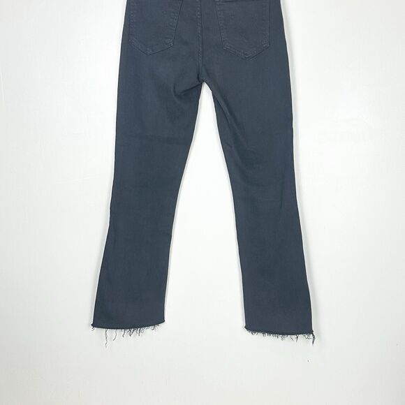 Mother The Insider Crop Step Fray Jeans Second Chance Faded Black Women's Sz 27 - Picture 7 of 16